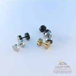گوشواره پیرسینگی گل مشکی نگین دار EAR776S0