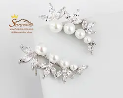 گوشواره روی گوشی مروارید و گل EAR271S0