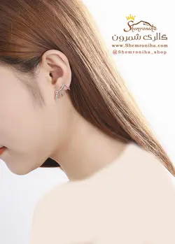 گوشواره زنانه کلیپسی ماه و ستاره EAR555S0