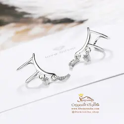 گوشواره زنانه کلیپسی ماه و ستاره EAR555S0