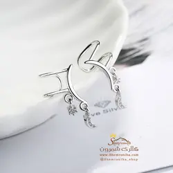 گوشواره زنانه کلیپسی ماه و ستاره EAR555S0