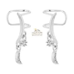 گوشواره زنانه کلیپسی ماه و ستاره EAR555S0