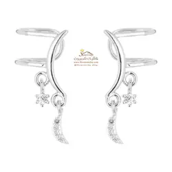 گوشواره زنانه کلیپسی ماه و ستاره EAR555S0