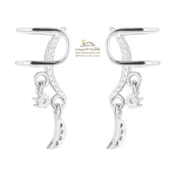 گوشواره زنانه کلیپسی ماه و ستاره EAR555S0