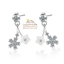 گوشواره زنانه زیرگوشی گل سیلور EAR483S0