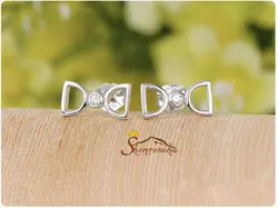 گوشواره طرح پاپیون با نگین زیرکُنیا - سیلور کد ۶۴۶۵