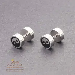 گوشواره پیرسینگی مدل یین و یانگ طلایی EAR780B0