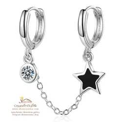 گوشواره زنانه دو تکه متصل زنجیری EAR650S0