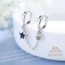 گوشواره زنانه دو تکه متصل زنجیری EAR650S0