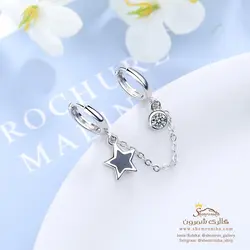 گوشواره زنانه دو تکه متصل زنجیری EAR650S0