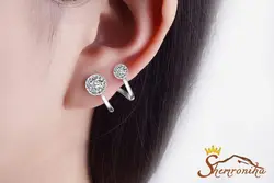 گوشواره ترکیبی کلیپسی-میخی دایره کوچک و بزرگ EAR196S0