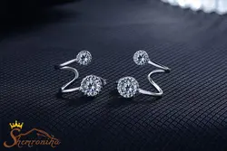 گوشواره ترکیبی کلیپسی-میخی دایره کوچک و بزرگ EAR196S0