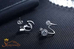 گوشواره ترکیبی کلیپسی-میخی دایره کوچک و بزرگ EAR196S0