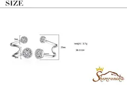 گوشواره ترکیبی کلیپسی-میخی دایره کوچک و بزرگ EAR196S0