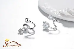 گوشواره ترکیبی کلیپسی-میخی دایره کوچک و بزرگ EAR196S0