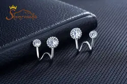 گوشواره ترکیبی کلیپسی-میخی دایره کوچک و بزرگ EAR196S0