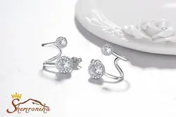 گوشواره ترکیبی کلیپسی-میخی دایره کوچک و بزرگ EAR196S0