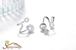 گوشواره ترکیبی کلیپسی-میخی دایره کوچک و بزرگ EAR196S0