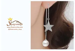 گوشواره بخیه ای ستاره و مروارید EAR256S0