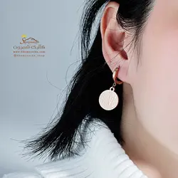 گوشواره سکه ای ملکه مدل رینگی نامتقارن EAR457R0