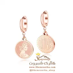 گوشواره سکه ای ملکه مدل رینگی نامتقارن EAR457R0