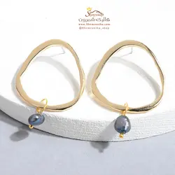 گوشواره زنانه جیپسی نگین مروارید کبود EAR523G0