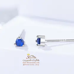 گوشواره تک نگین آبی EAR491S0