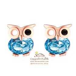 گوشواره جغد کریستالی آبی EAR488R0