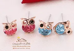 گوشواره جغد کریستالی آبی EAR488R0