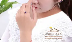 گوشواره جغد کریستالی آبی EAR488R0