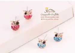 گوشواره جغد کریستالی آبی EAR488R0