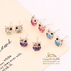 گوشواره جغد کریستالی آبی EAR488R0