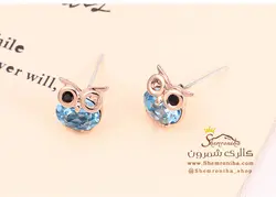 گوشواره جغد کریستالی آبی EAR488R0