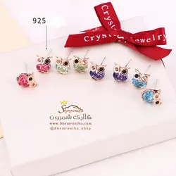 گوشواره جغد کریستالی آبی EAR488R0