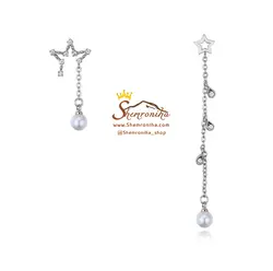 گوشواره تا به تا ستاره و مروارید سیلور EAR270S0