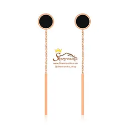 گوشواره میخی آویزی بولگاری دایره مشکی EAR246R0