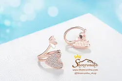 کلیپس گوش ۳ قلب بزرگ وکوچک رزگلد EAR261S0