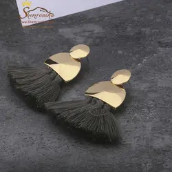 گوشواره میخی آویز ریش ریش خاکستری EAR316G0
