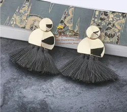 گوشواره میخی آویز ریش ریش خاکستری EAR316G0