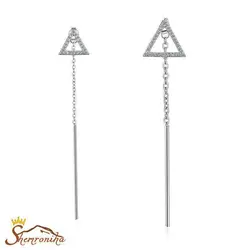 گوشواره نا متقارن آویزی مثلث کوچک و بزرگ EAR188S0