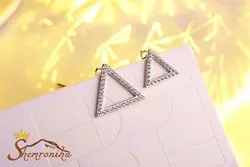 گوشواره نا متقارن آویزی مثلث کوچک و بزرگ EAR188S0