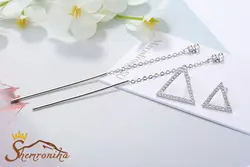 گوشواره نا متقارن آویزی مثلث کوچک و بزرگ EAR188S0