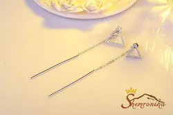 گوشواره نا متقارن آویزی مثلث کوچک و بزرگ EAR188S0