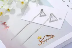 گوشواره نا متقارن آویزی مثلث کوچک و بزرگ EAR188S0