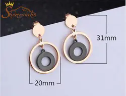 گوشواره حلقه مشکی و رزگلد EAR160R0