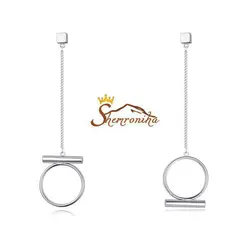 گوشواره نا متقارن آویز دایره EAR215S0
