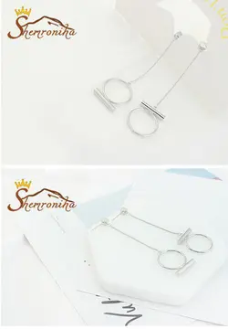 گوشواره نا متقارن آویز دایره EAR215S0