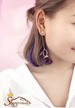 گوشواره نا متقارن آویز دایره EAR215S0