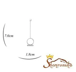 گوشواره نا متقارن آویز دایره EAR215S0