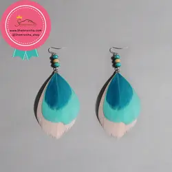 گوشواره جیپسی آویزی پر های رنگی EAR324B0